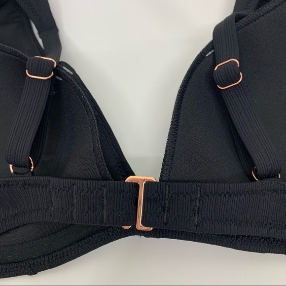 Shade & Shore Plunging Black Textured Bikini With Adjustable Straps New Nwot 34B - Picture 9 of 14